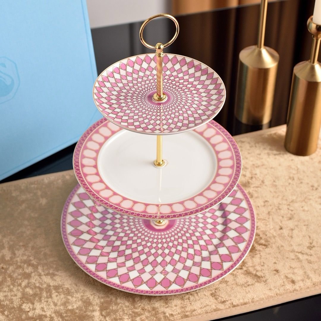 Swarovski sweet serving stand for cupcake three tires - Swarovski Tray | Aleppo Gift UAE